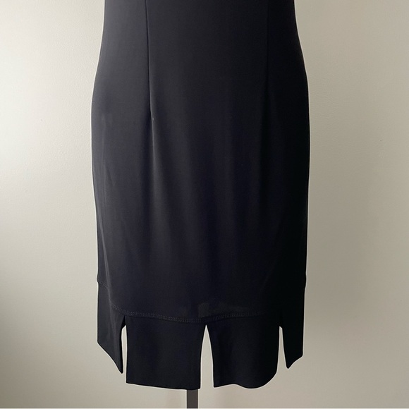 Joseph Ribkoff Slit Hem Midi Tank Dress Vneck Black Size 6 Small - Picture 4 of 7